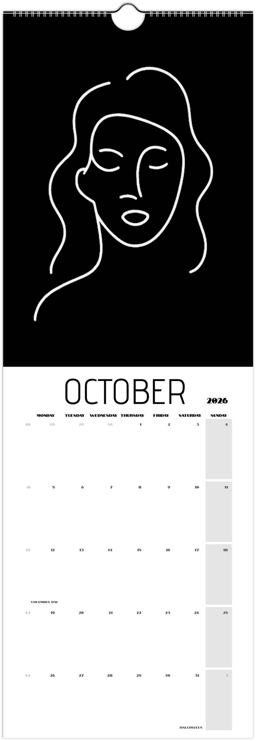 Facing What's Ahead in 2026 Black Wall Calendars (US & CA)