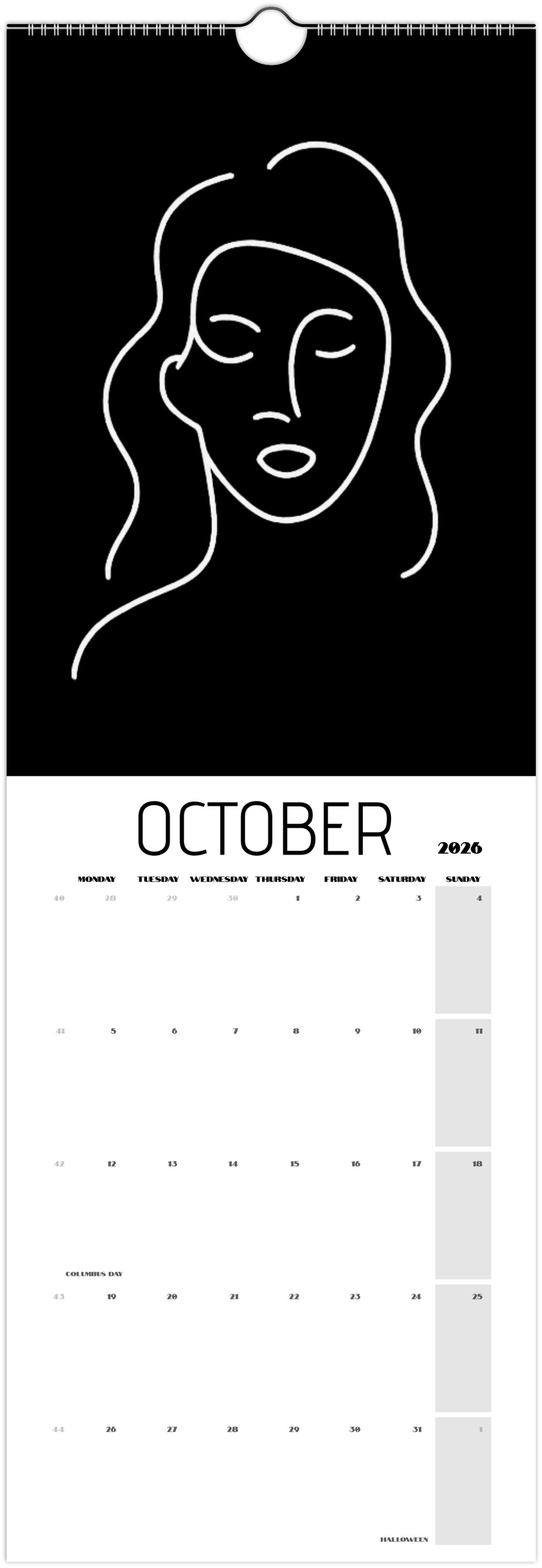Facing What's Ahead in 2026 Black Wall Calendars (US & CA)