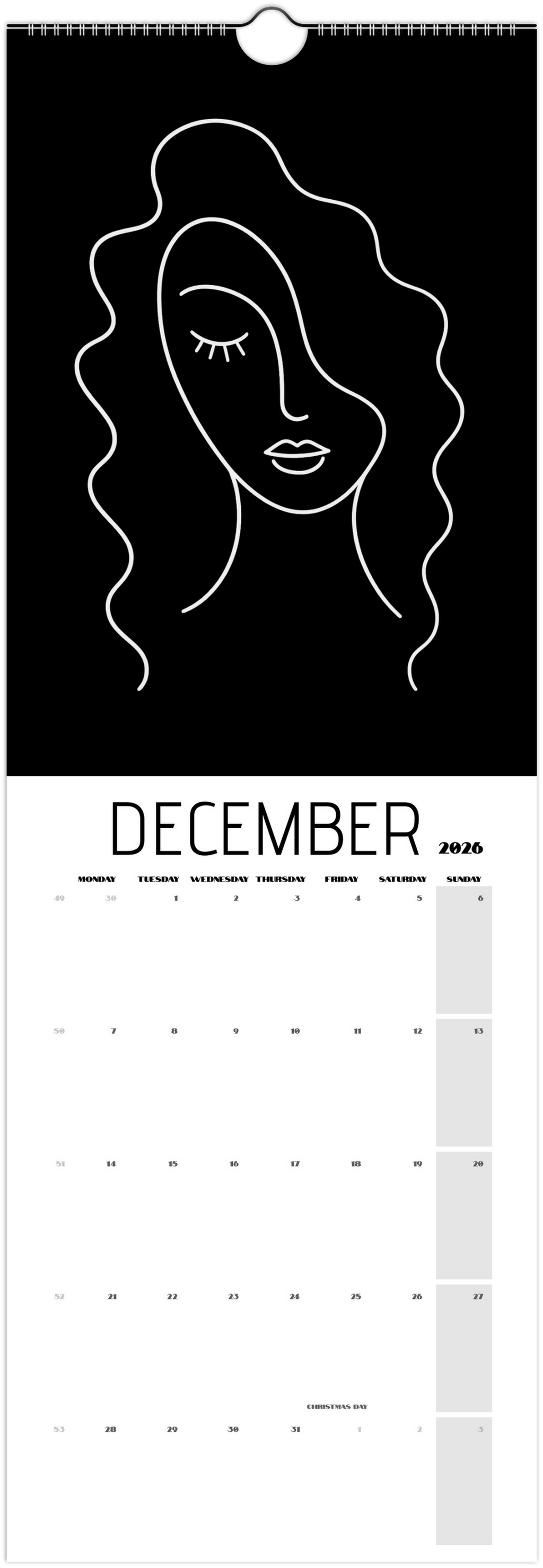 Facing What's Ahead in 2026 Black Wall Calendars (US & CA)