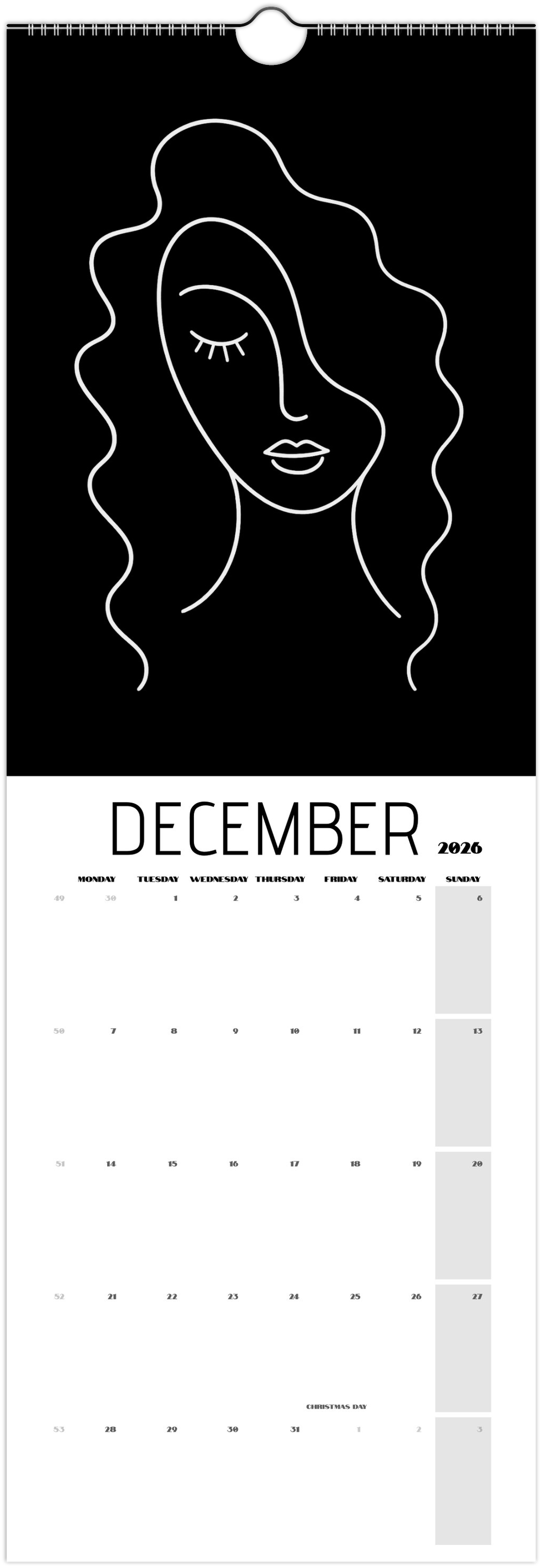 Facing What's Ahead in 2026 Black Wall Calendars (US & CA)