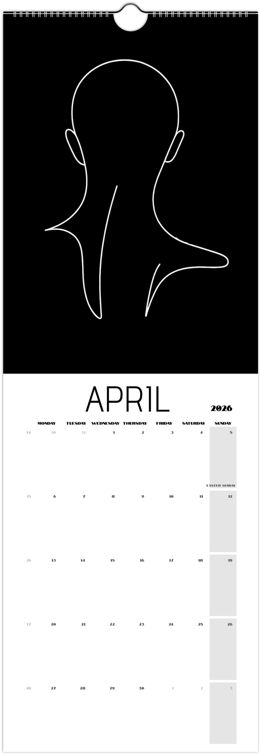 Facing What's Ahead in 2026 Black Wall Calendars (US & CA)