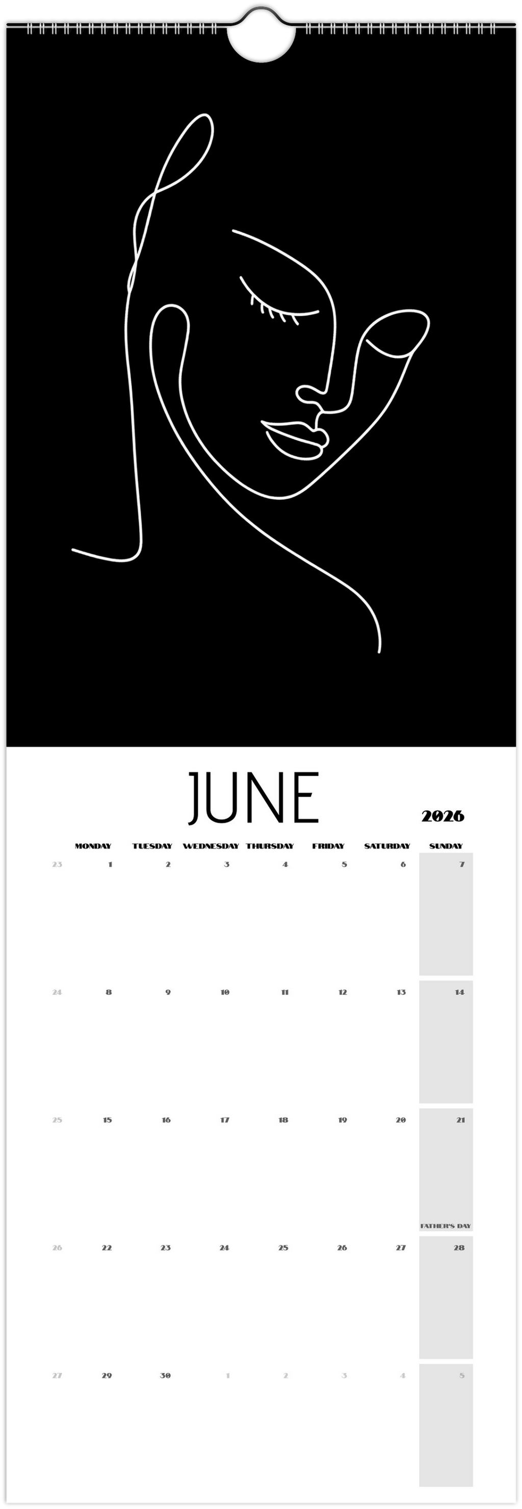 Facing What's Ahead in 2026 Black Wall Calendars (US & CA)