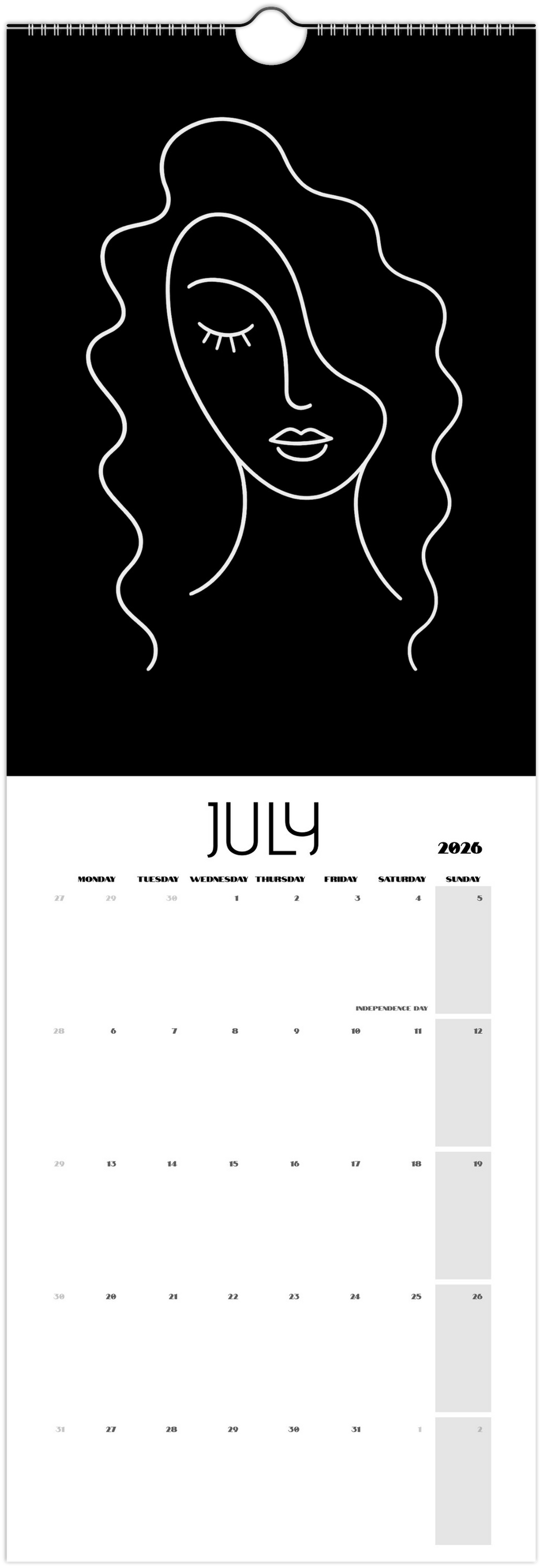 Facing What's Ahead in 2026 Black Wall Calendars (US & CA)