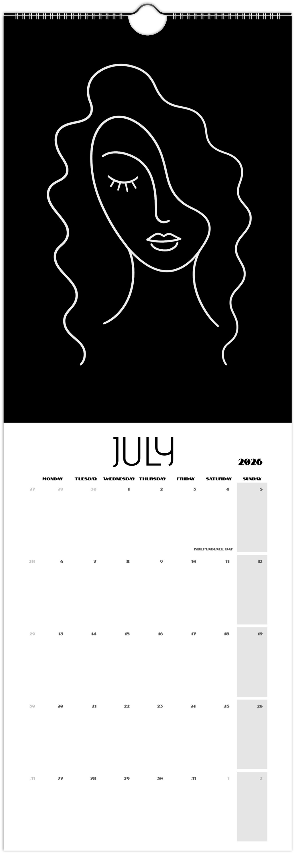 Facing What's Ahead in 2026 Black Wall Calendars (US & CA)