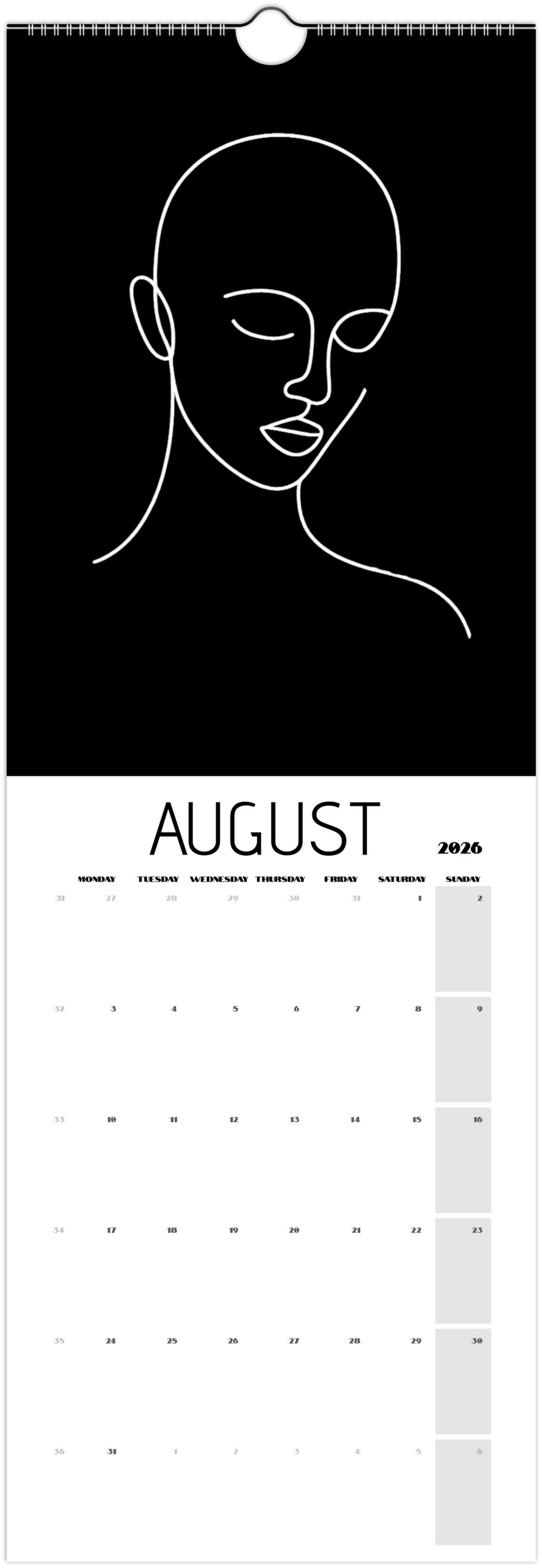 Facing What's Ahead in 2026 Black Wall Calendars (US & CA)